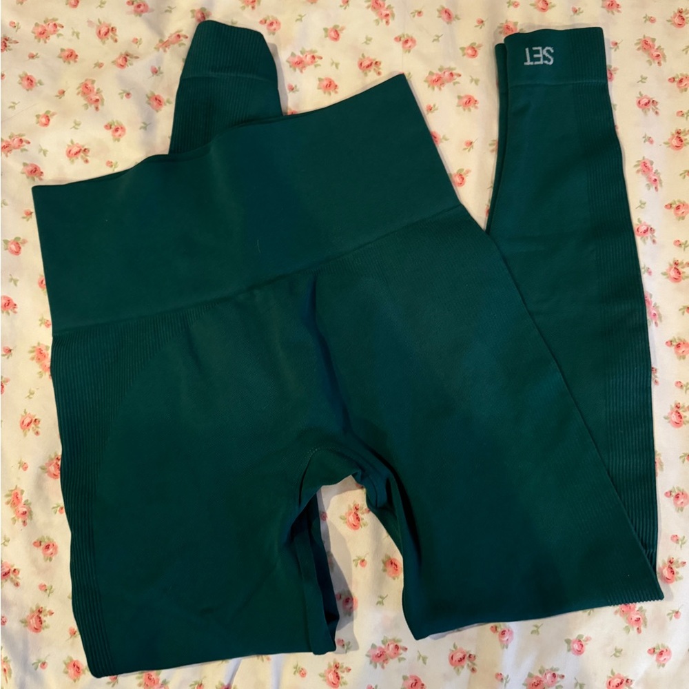 Set active green leggings